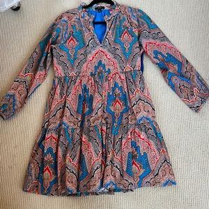 J. Crew multi color long sleeve dress